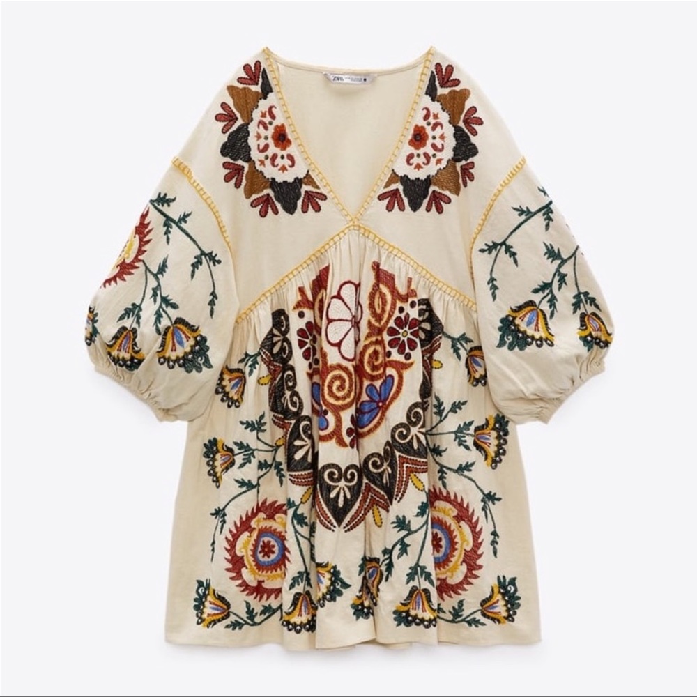 Zara embroidered dress